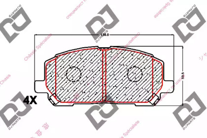 Комплект тормозных колодок DJ PARTS BP1606